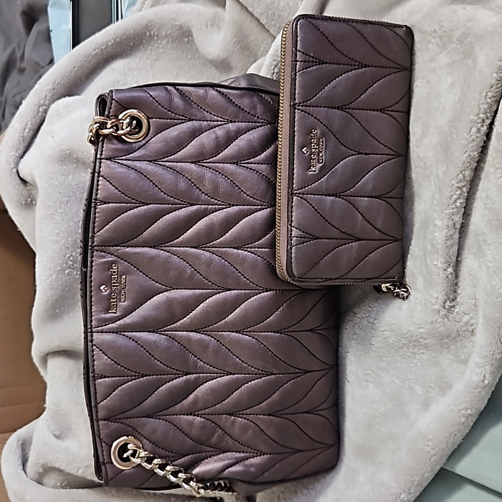 Kate Spade Metallic Oak Briar Lane Quilted Convertible Bag And Matching …